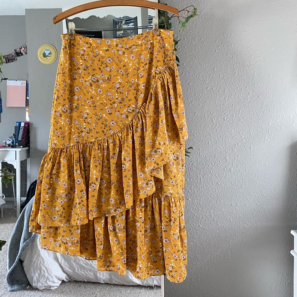 Ruffle Midi Skirt